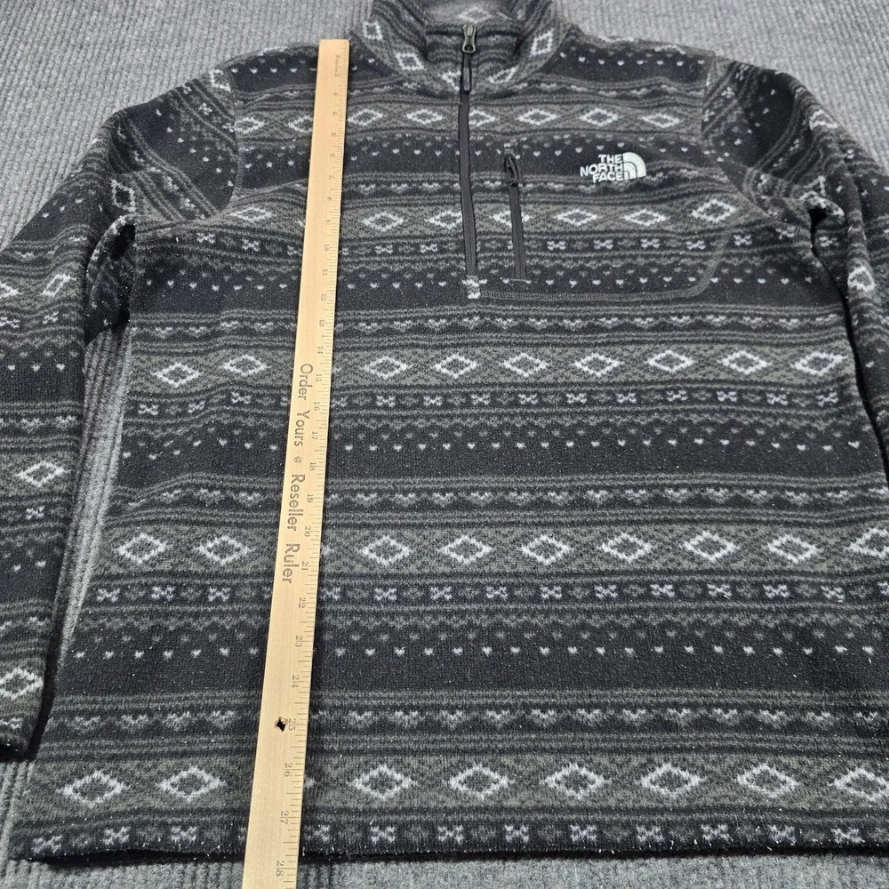 The North Face Sweatshirt Mens Large Gray Pullover 1/4 Zip Fleece Fair Isle